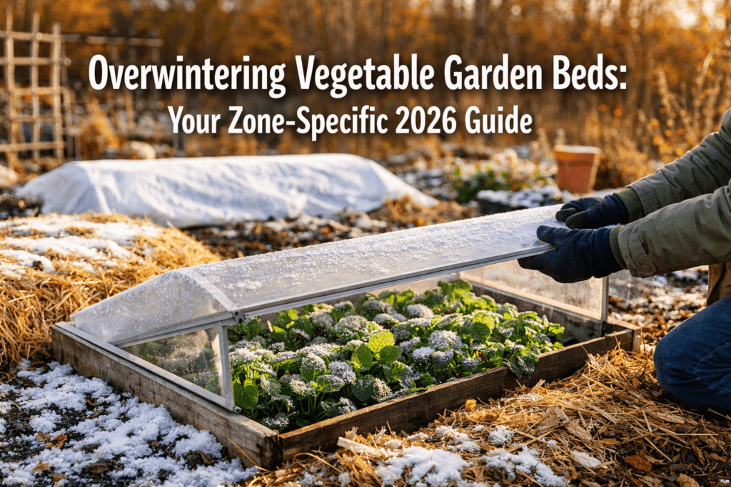 How do I overwinter vegetable garden beds (zone-specific)?