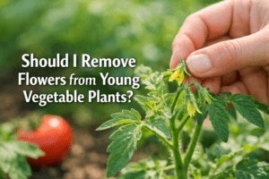 Should I remove flowers from young vegetable plants?