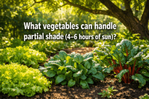 What vegetables can handle partial shade (4–6 hours of sun)?