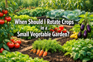 When should I rotate crops in a small vegetable garden?