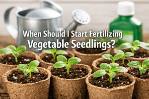 When should I start fertilizing vegetable seedlings?