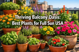 best plants for apartment balcony full sun USA