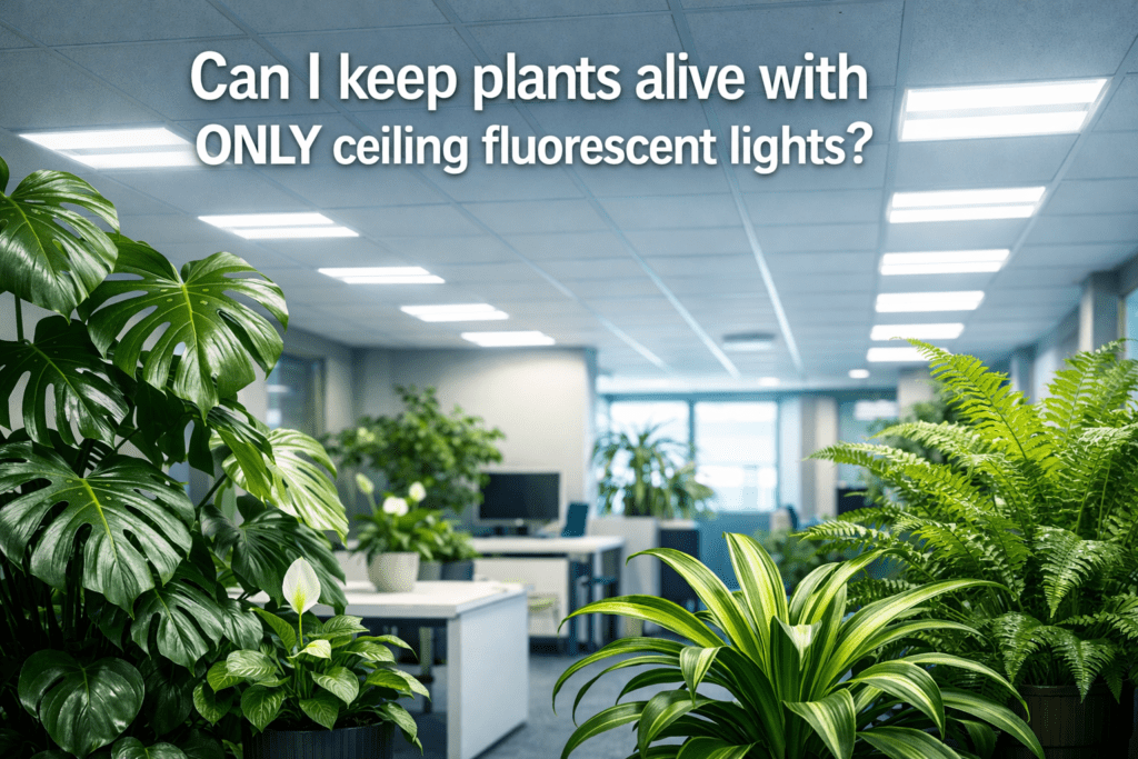 Can I keep plants alive with ONLY ceiling fluorescent lights?