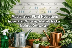 Indoor plant watering schedule tracker methods comparison