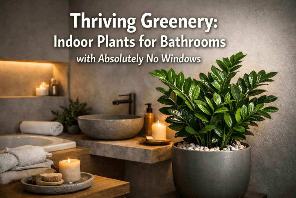 Indoor plants for bathrooms with absolutely no windows