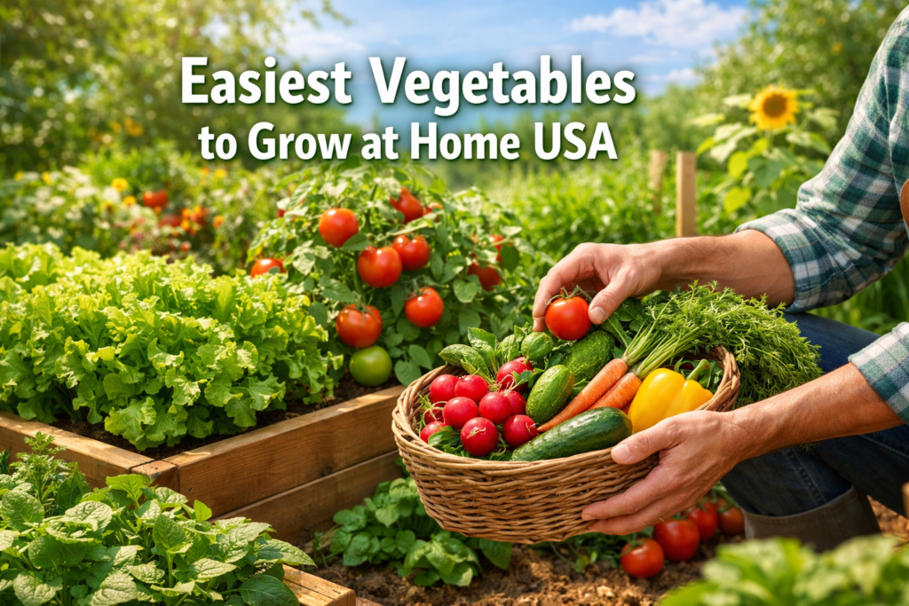 easiest vegetables to grow at home USA