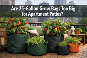 Are 25-gallon grow bags too big for apartment patios?