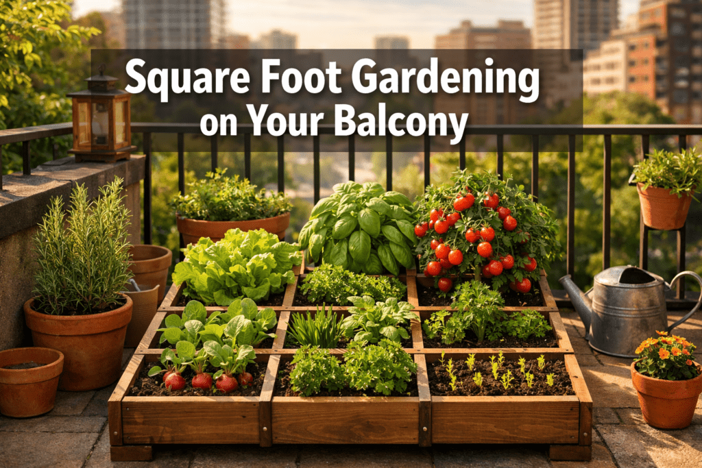 Can I adapt square foot gardening methods for a small balcony?
