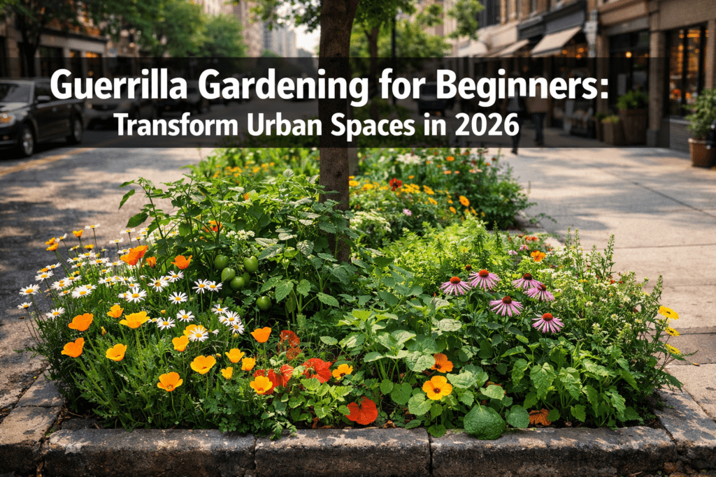 How can I do guerrilla gardening in urban areas as a beginner?