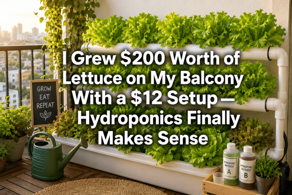 I Grew $200 Worth of Lettuce on My Balcony With a $12 Setup — Hydroponics Finally Makes Sense