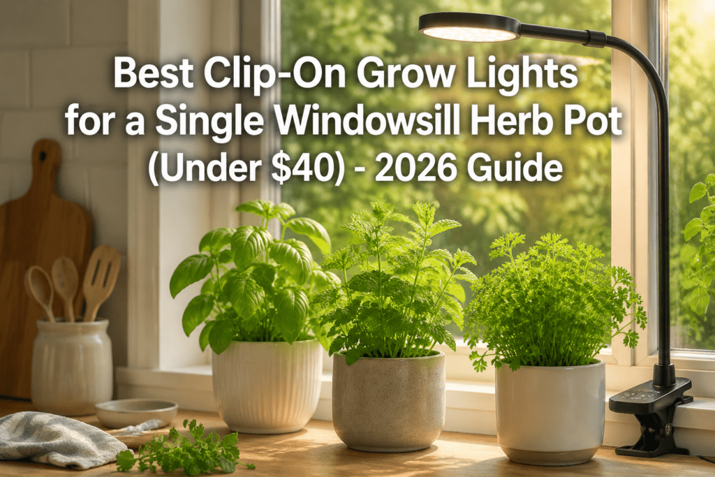 Best clip-on grow lights for a single windowsill herb pot (under $40)