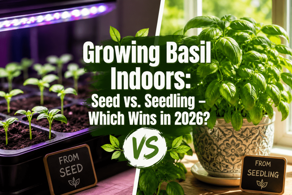 Growing basil indoors from seed vs seedling — which gives better results