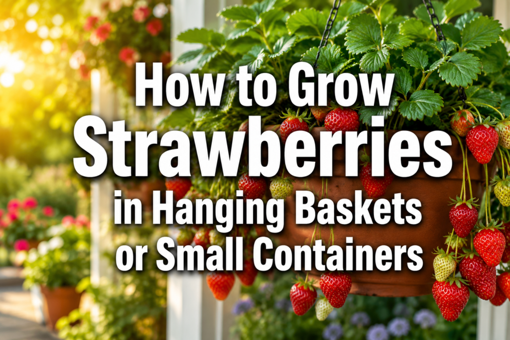 How to grow strawberries in hanging baskets or small containers